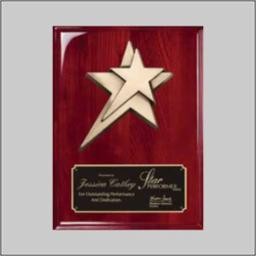 Rosewood Piano Finish Plaque w/Star