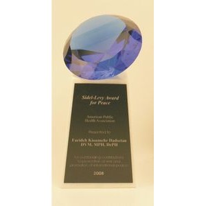 6" Cobalt Blue Grand Diamond Crystal Award