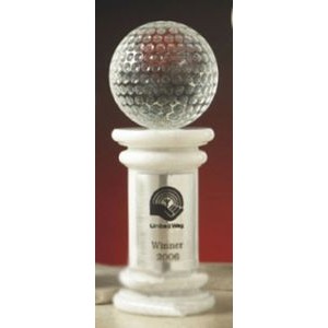 Crystal Golf Award w/Round Base