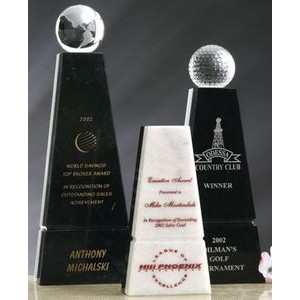 Large Black/White Genuine Marble Obelisk Award