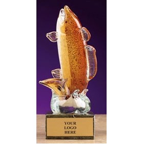 9" Glass Jumping Fish Award