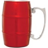 17 Oz. Red Stainless Steel Barrel Mug w/Handle