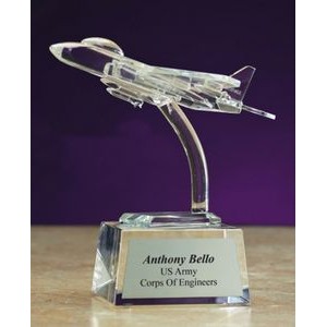 Optical Crystal 747 Jet Airplane Award (7.5"x5.5)