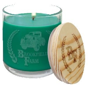 14 Oz. Fresh Pine Candle in Glass Holder w/Wood Lid