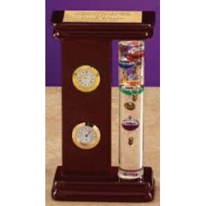 9" Galileo w/Clock & Hygrometer