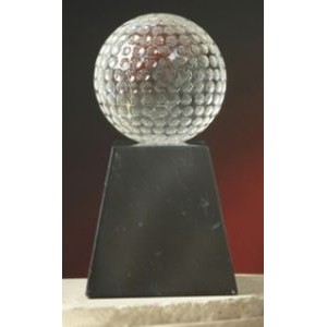 3" Crystal Golf Ball Award w/Base