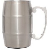 17 Oz. Silver Stainless Steel Barrel Mug w/Handle