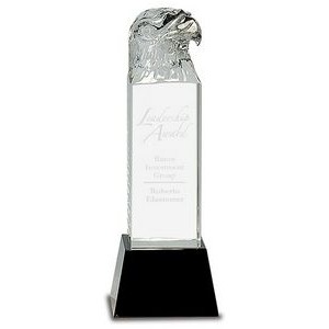 10½" Crystal Eagle Head on Tower Award
