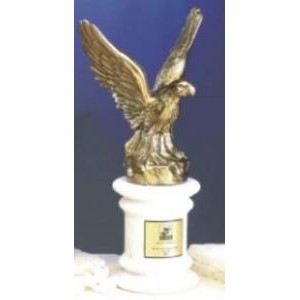 10" Metal Cast Bronze Eagle Award w/Marble Base