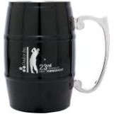 17 Oz. Black Stainless Steel Barrel Mug w/Handle