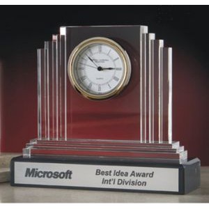 Executive Crystal Award Clock (4"x8"x9")