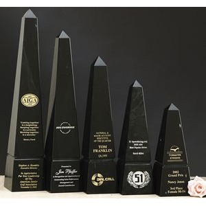 14" Green Genuine Marble Obelisk Award