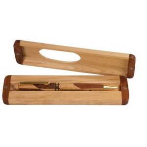 Wooden Maple/Rosewood Pen Case (6½"x1 7/8")