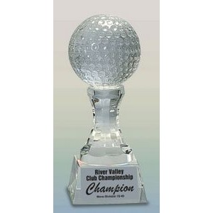 6" Crystal Golf Ball Award w/Pedestal