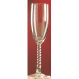 6 Oz. Flute Fine Wine Glass w/Twisted Stem
