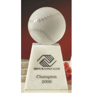 3" Crystal Baseball Award w/Base