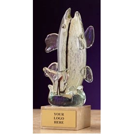 8.75" Glass Jumping Fish Award
