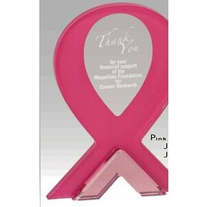 8" Pink Ribbon Stand Up Award