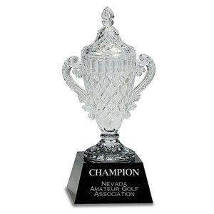 12¾" Crystal Cup Trophy w/Black Base
