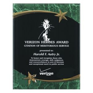 Green Marble Star Plaque Award (9"x11")