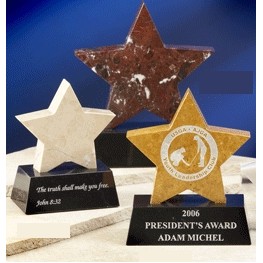 6" Red Marble Star on Base Award