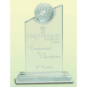 8" Crystal Golf Slant Tablet Award