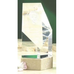 7" Optical Crystal Pentagon Award