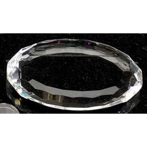 Crystal Oval Faceted Paper Weight (4.5"x3")