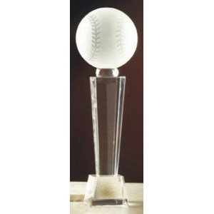 4" Crystal Baseball Tower Award