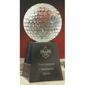 4" Crystal Golf Ball Award w/Base