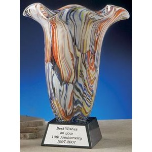 14" Orient Glass Art Vase Award