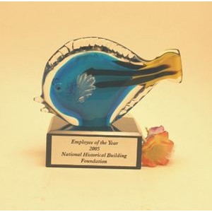 Blue Tang Fish Art Glass Award