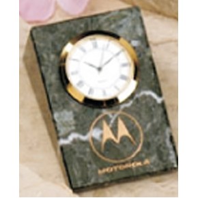 Green Marble Mini Wedge Desk Clock Award
