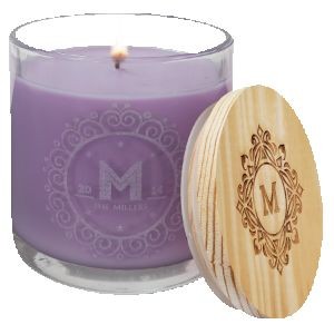 14 Oz. Lavender Vanilla Candle in Glass Holder w/Wood Lid