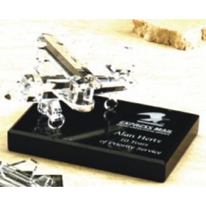 Optical Crystal Biplane Award (4.5"x5")