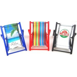 Plastic Frame Mini Beach Chair, holds Cell Phone or Business Card.