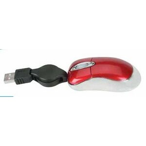 3D Super Mini Optical Mouse with Retractable Cord