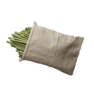 Green Bamboo Drinking Straw Kit 100 w/Linen Bag- Reusable & Organic