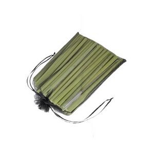 Green Bamboo Drinking Straw Kit 100 w/Yarn Bag- Reusable & Organic