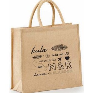 All Natural Grocery Tote w/Rope Handles (15"x13-1/2"x6")