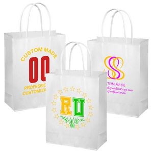 White Kraft Paper Bags with Handles