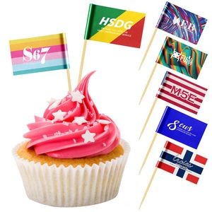 Party Decoration Cocktail Fruit Stick Cupcakes Toppers Flag
