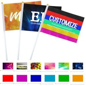 Single Layer Hand Held Waving Flag With Plastic Pole