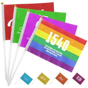 Full-Color Hand Held Polyester Mini Stick Flags