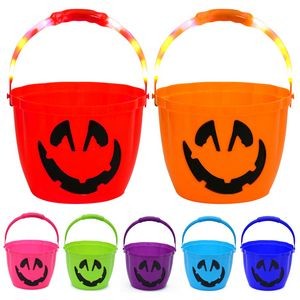 Light Up Halloween Pumpkin Buckets with Orange LED Handle