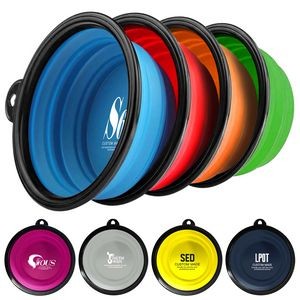 12 Oz. Collapsible Silicone Pet Bowl With Carabiners