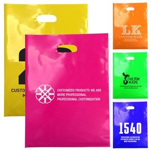 Soft PE Plastic Die Cut Shop Tote Bags