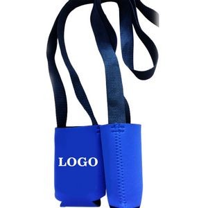 Budget Folding Custom Can Cooler with Lanyard