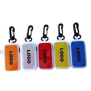 Rectangle Flashing Promotional Clip-On Reflector Light