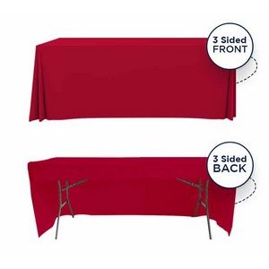 8' x 2.5' Solid Color 3 Sided Table Cover & Throw